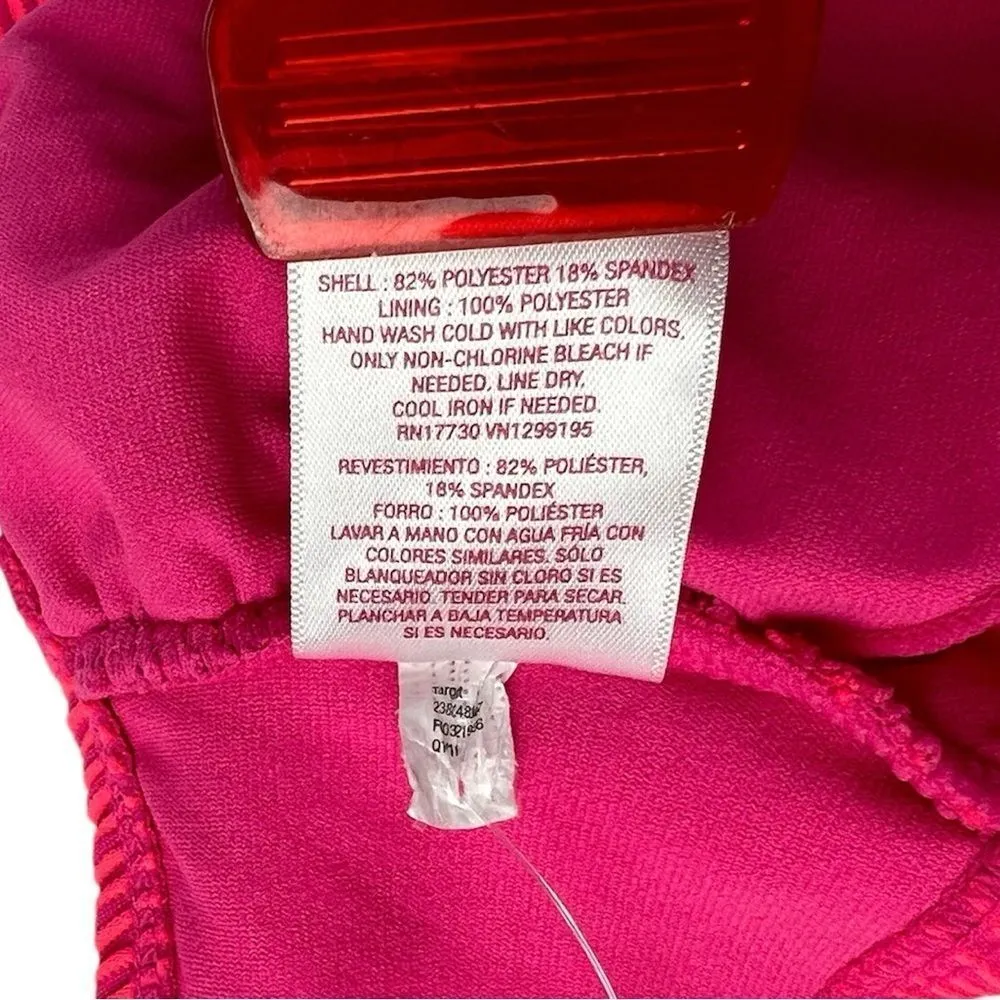 Xhilaration Neon Pink Orange Ribbed Swim Bikini Top Size XL - Image 5