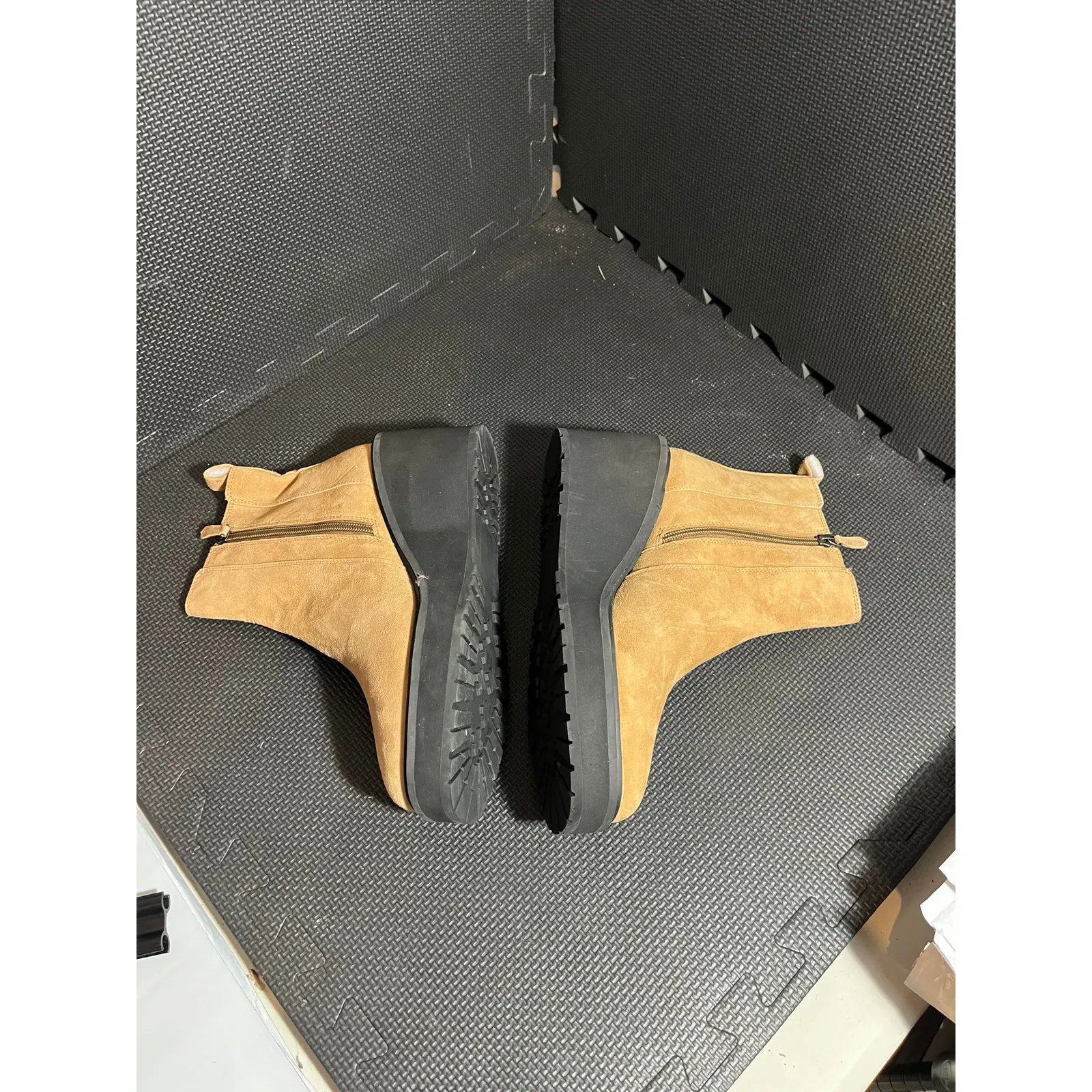 Linea Paolo Indio Wedge Boots Camel Suede‎ Women's Shoes NEW Size 10M Tan - Image 3