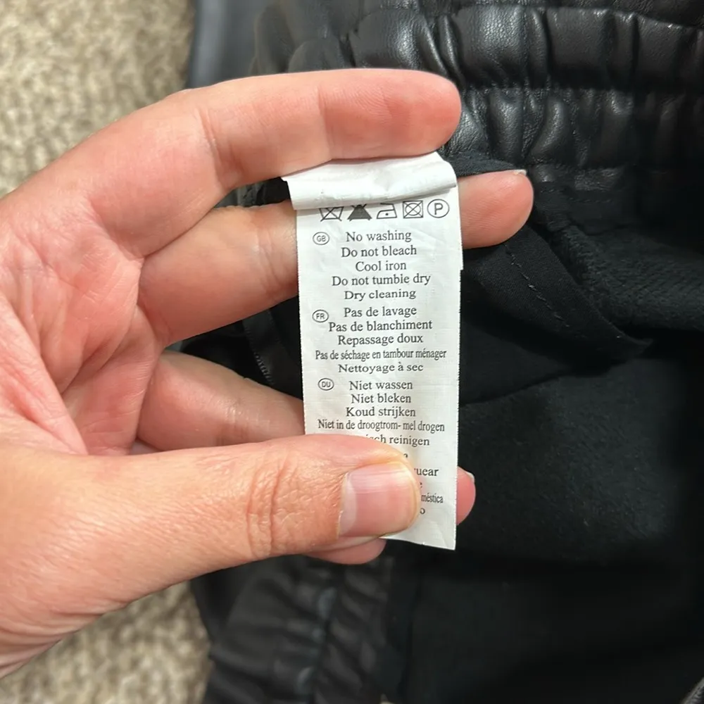 Faux Leather Jogger Pants Black Size 6 - Image 5