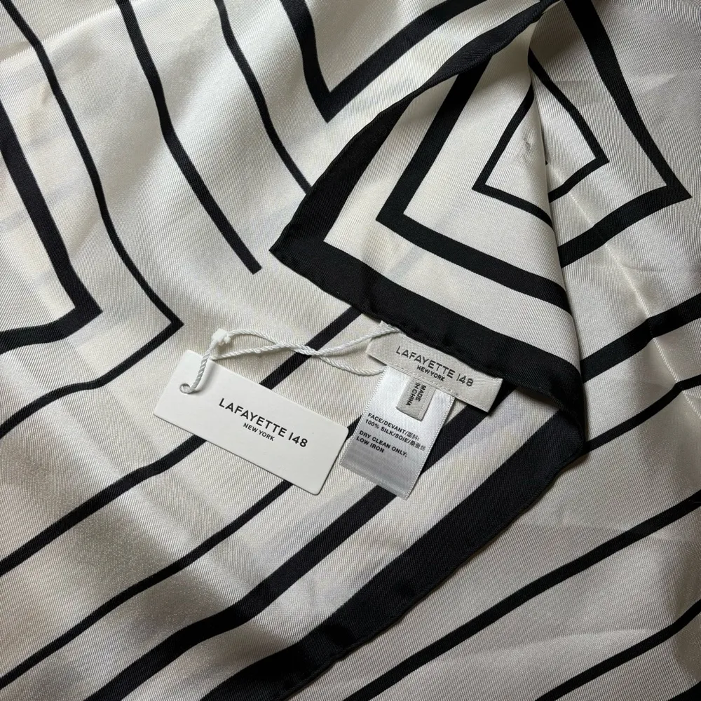 Lafayette 148 L. Beam Stripes Silk Scarf - Cloud Multi NWT - Image 8