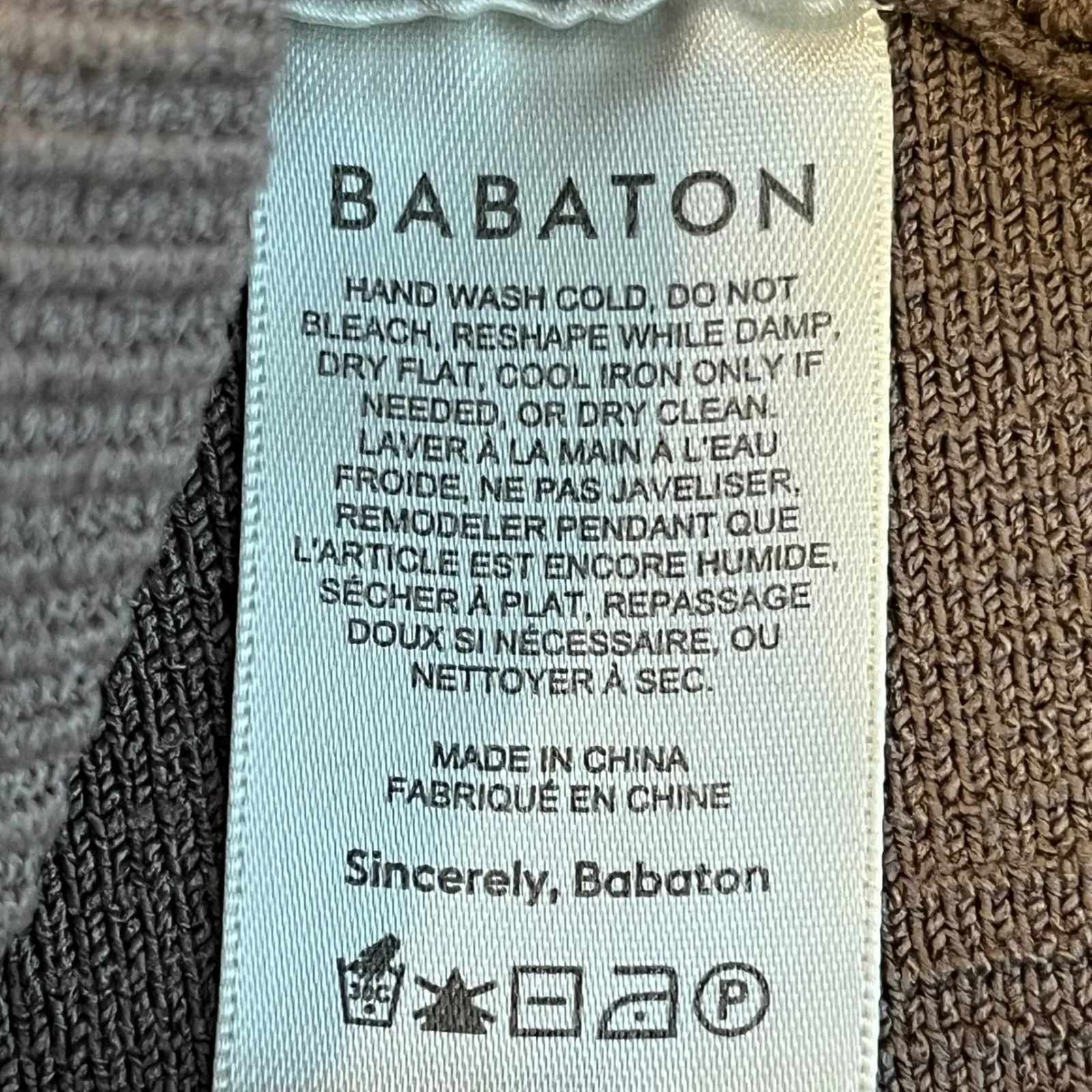 Babaton Aritizia Small Ribbed Knit Crop Tank Top Brown Scoop Neck Sleeveless - Image 3