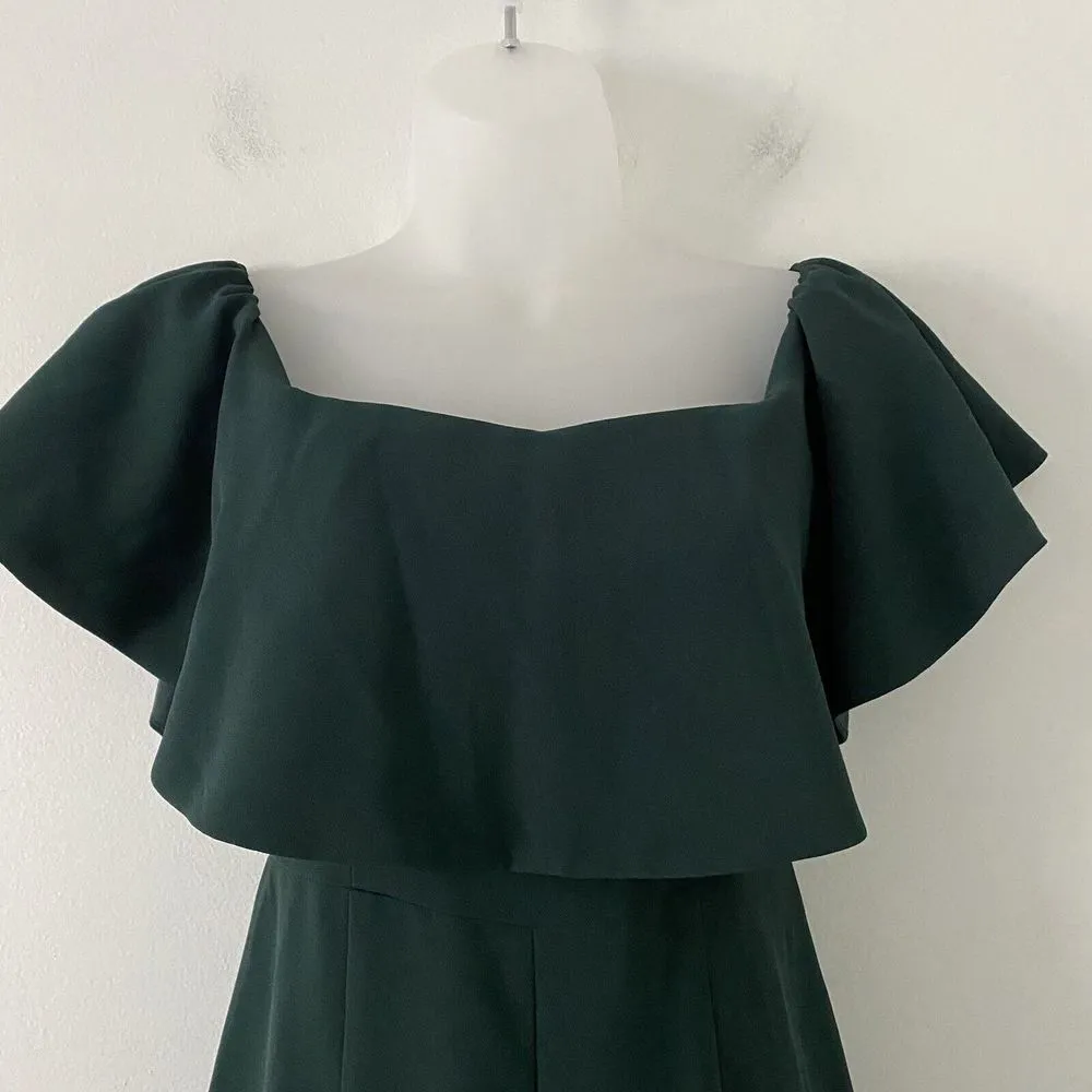 H & M Off the Shoulder Ruffle Cropped Wide Leg Jumpsuit Size 4 NWT - Image 2