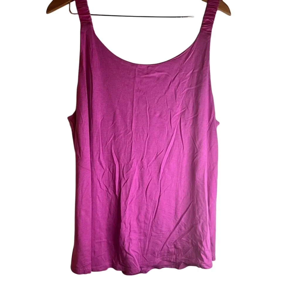 Soft Surroundings 1X Tank Bright Pink Flowy Career‎ Office Wear - Image 2