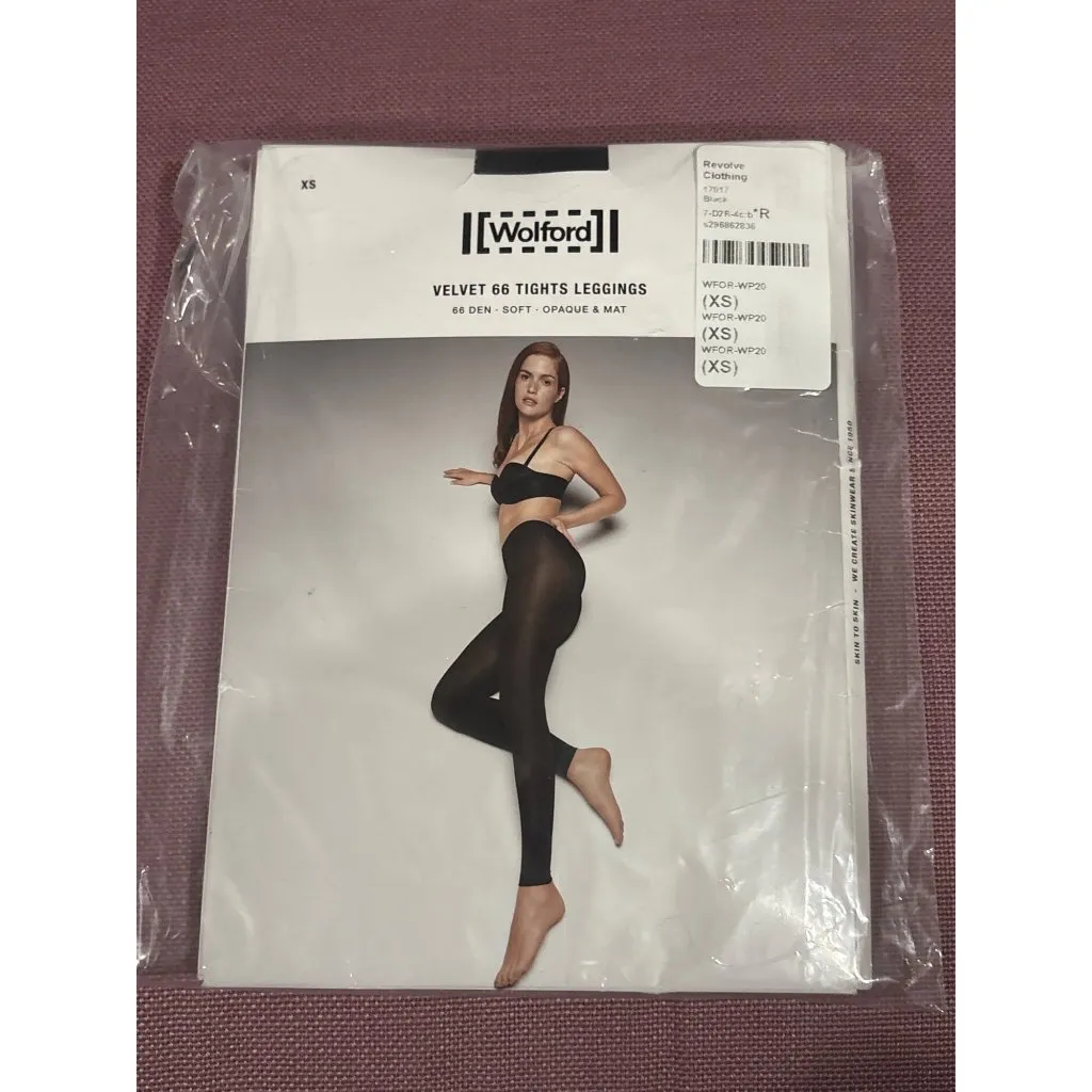 Wolford Velvet 66 Leggings in Black XSmall New Womens Tights Nylons Pantyhose Size XS - Image 8