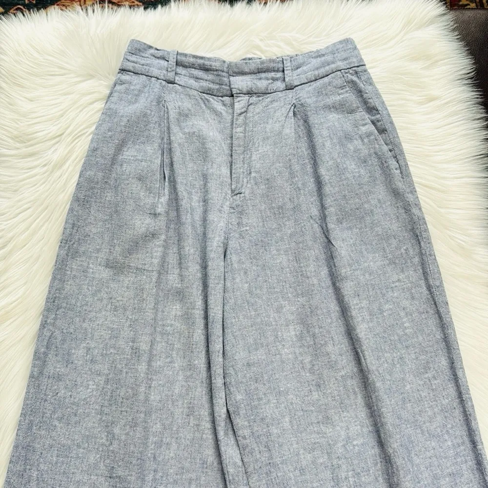 Uniqlo Blue Linen Blend Trousers - Image 3