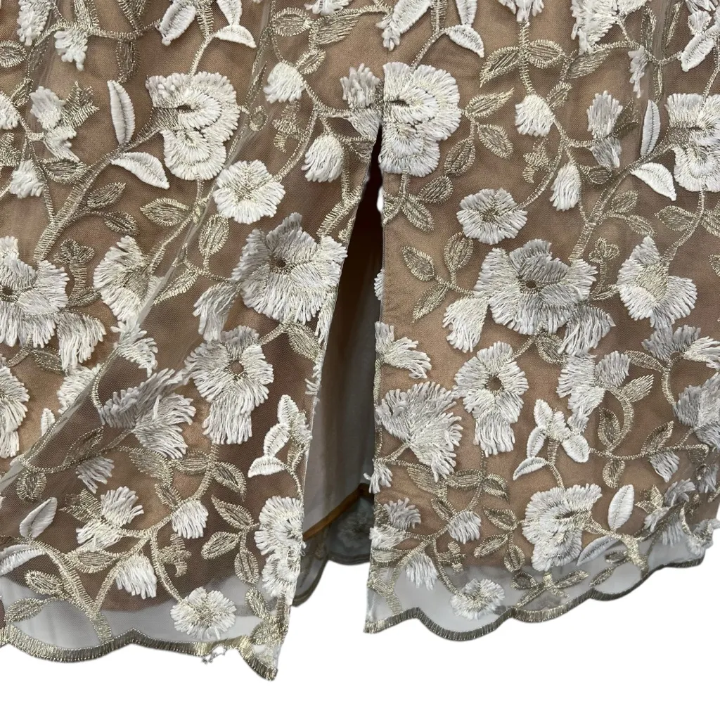 Dress the Population Emma Body-Con Midi Dress Women’s Size XL White and Gold - Image 10