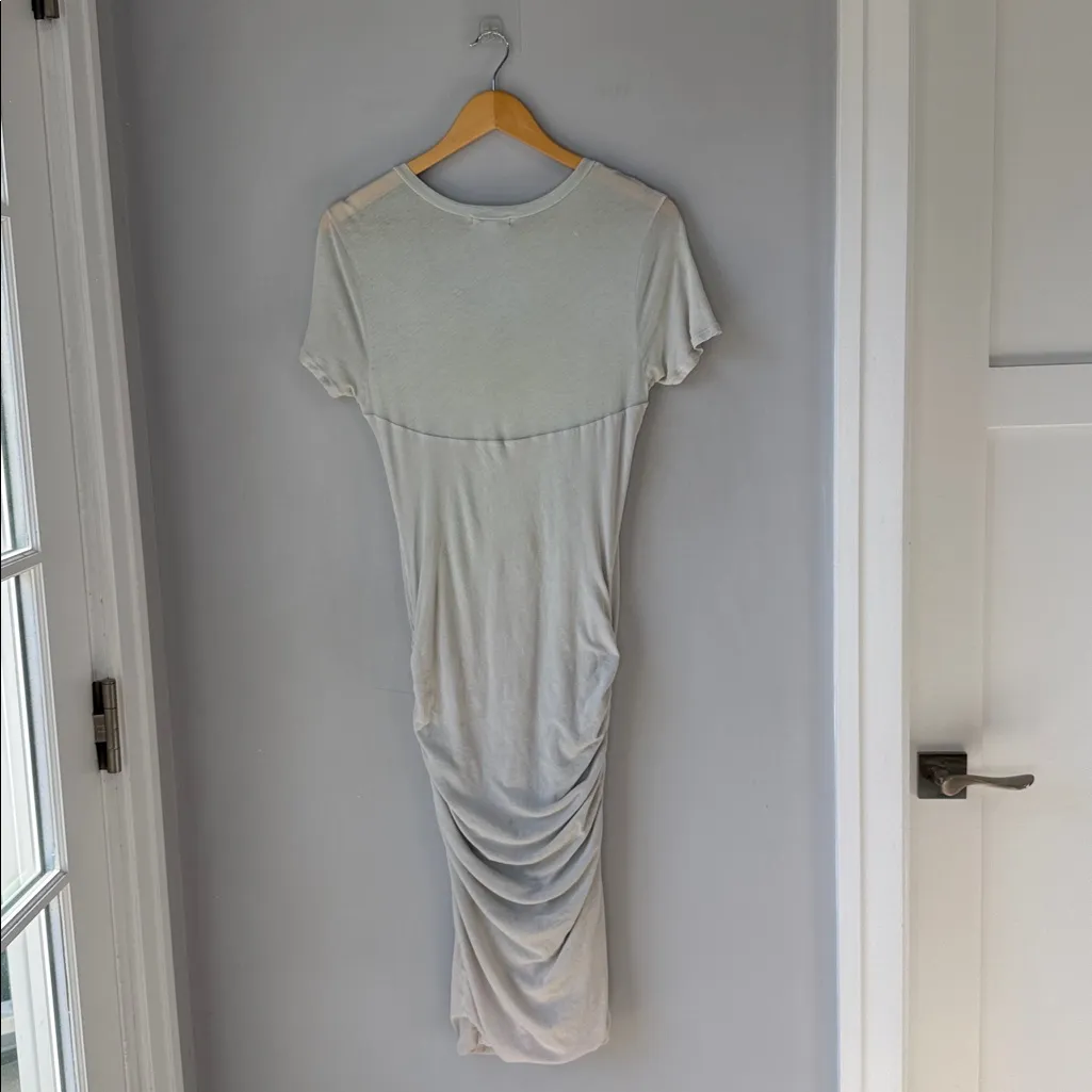 James Perse Pale Green Ruched Midi Dress - Image 4