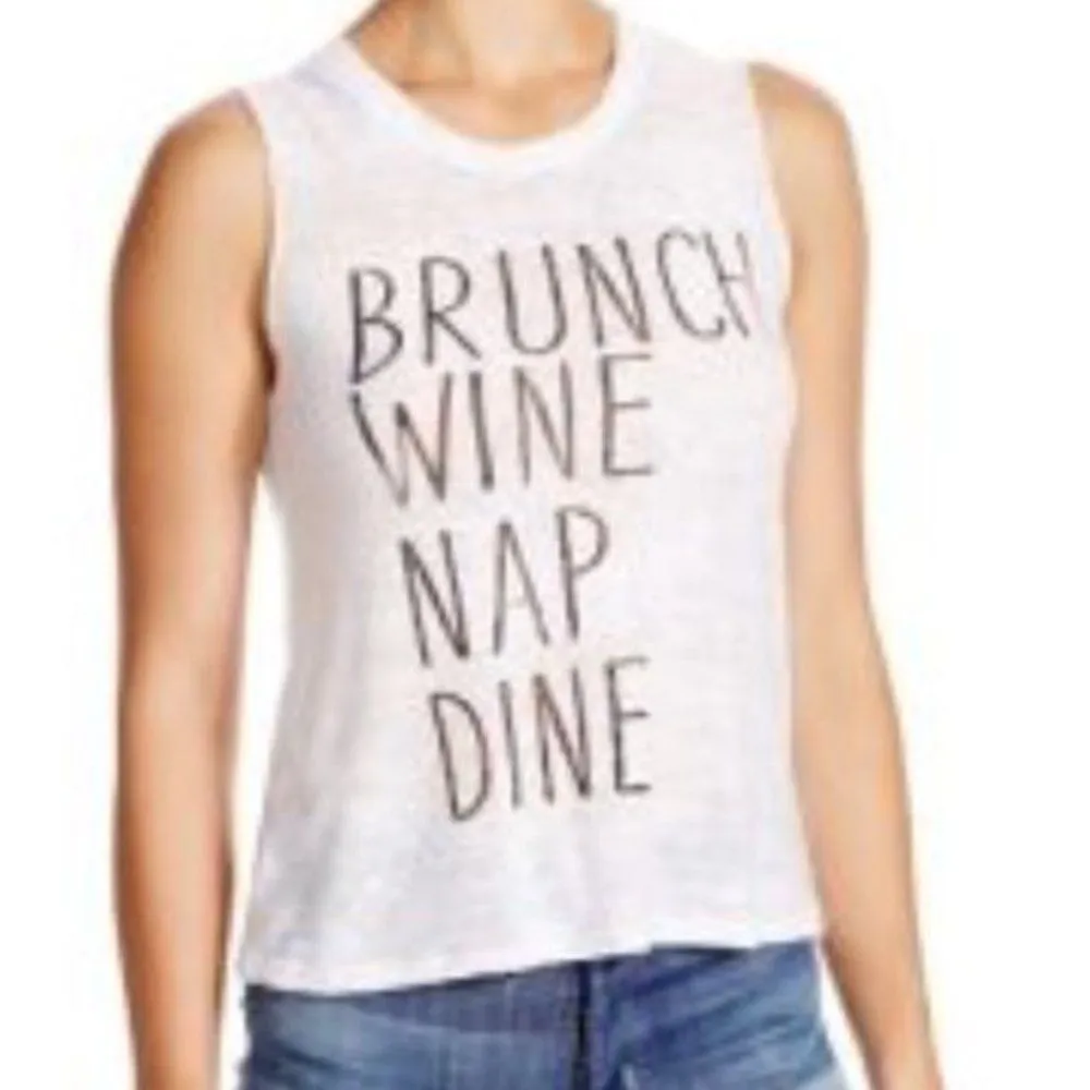 Nation LTD Jen Menchaca Camden Brunch Burnout Graphic Tank Top T-Shirt Top - Image 42