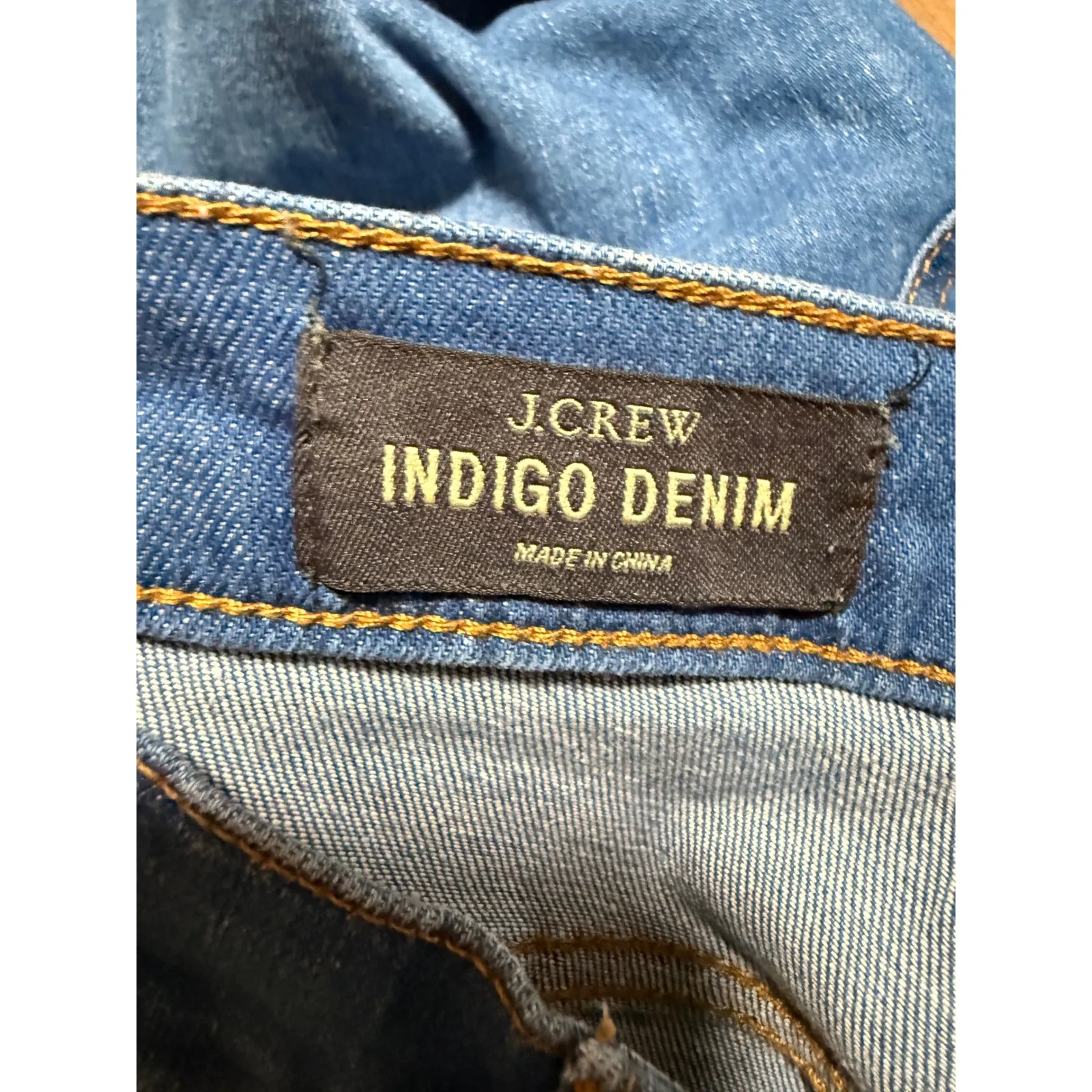 J Crew Indigo Denim Jeans Women Size 26 Distressed Frayed Hem - Image 5