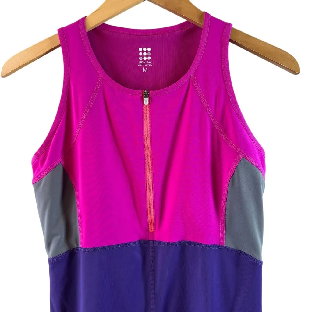 TITLE NINE Colorblock Athletic Dress Pink/Purple Zip-Front Size XL Tennis Golf - Image 3