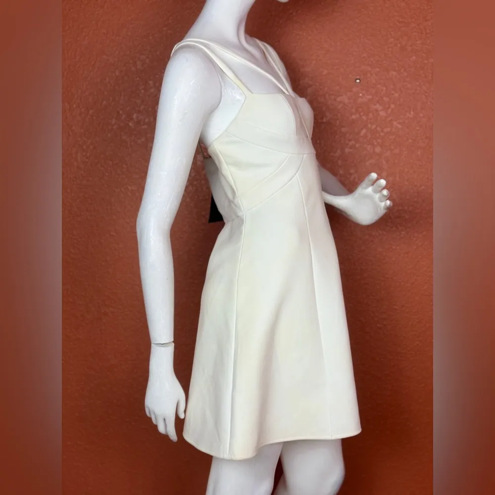 BCBGMAXAZIA white dress short straps cocktail party wedding prom Size 10. E39 - Image 7