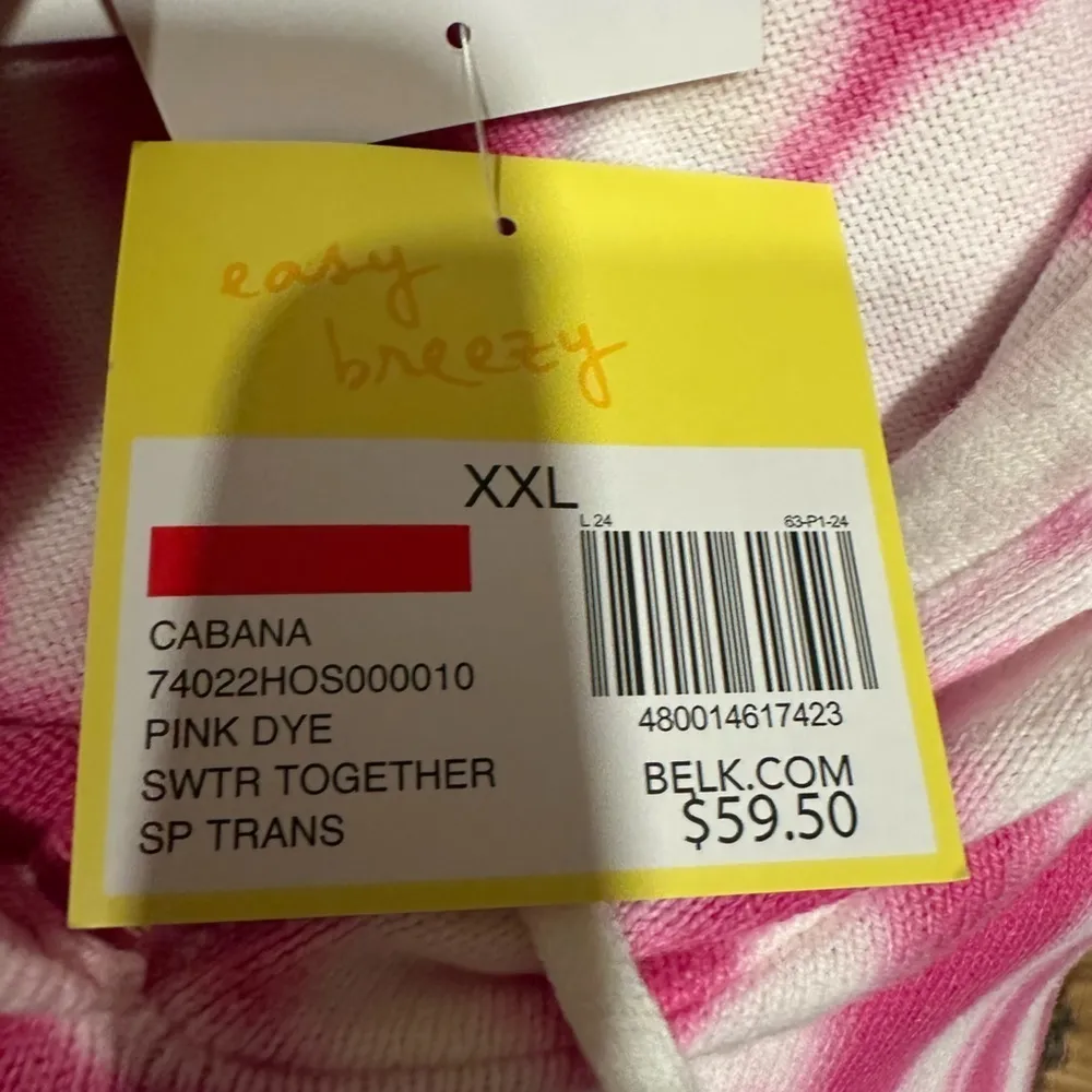 NWT Cabana By crown & Ivy Tie Dye Hoodie Sweater pink color - Image 7