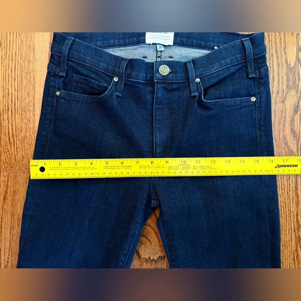 McGuire Majorelle Flare Jeans Dark Wash Raw Hem Size 28 - Image 8