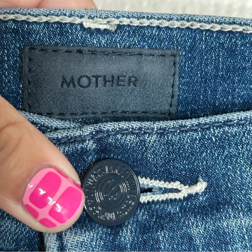 Mother The Hustler Ankle Fray jeans Wish On A Star 32 Blue - Image 8