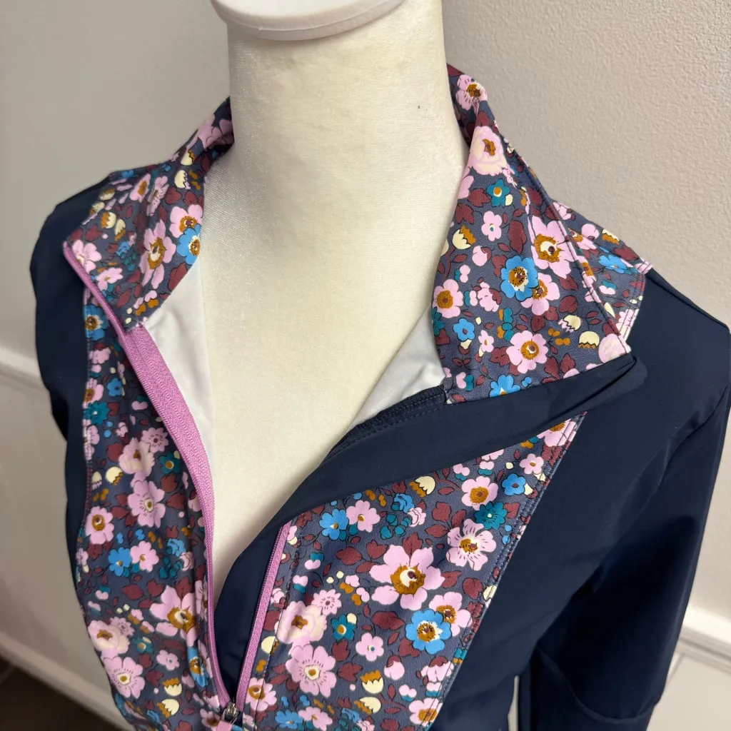 Liberty London Betsy Panel Running Top Pullover Long Sleeve Floral Blue Medium - Image 7