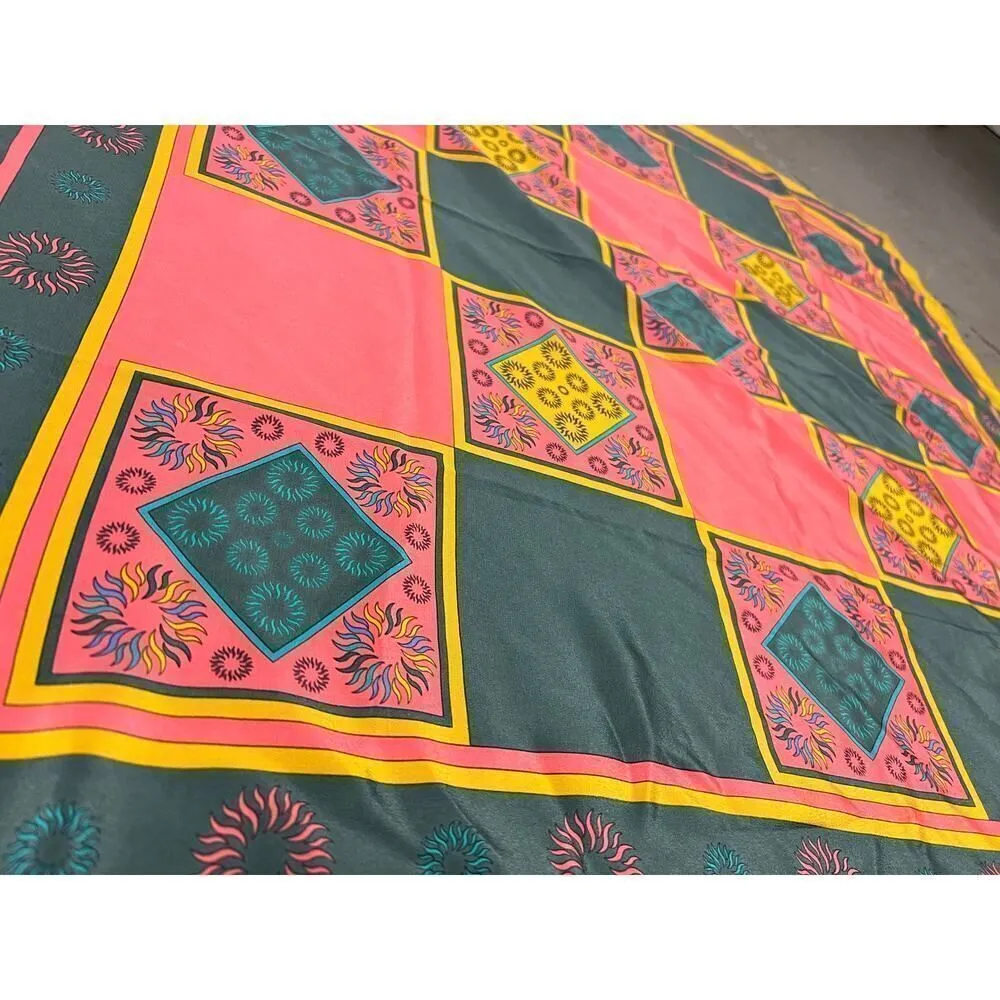 ITALIAN SILK SCARF MUSEE OLYMPIQUE LAUSANNE 100% SILK 13”x13” - Image 4