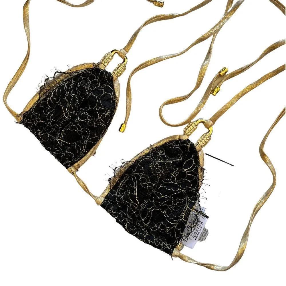 Beach Bunny Madagascar Glam Black Bikini Top‎ nwt - Image 2