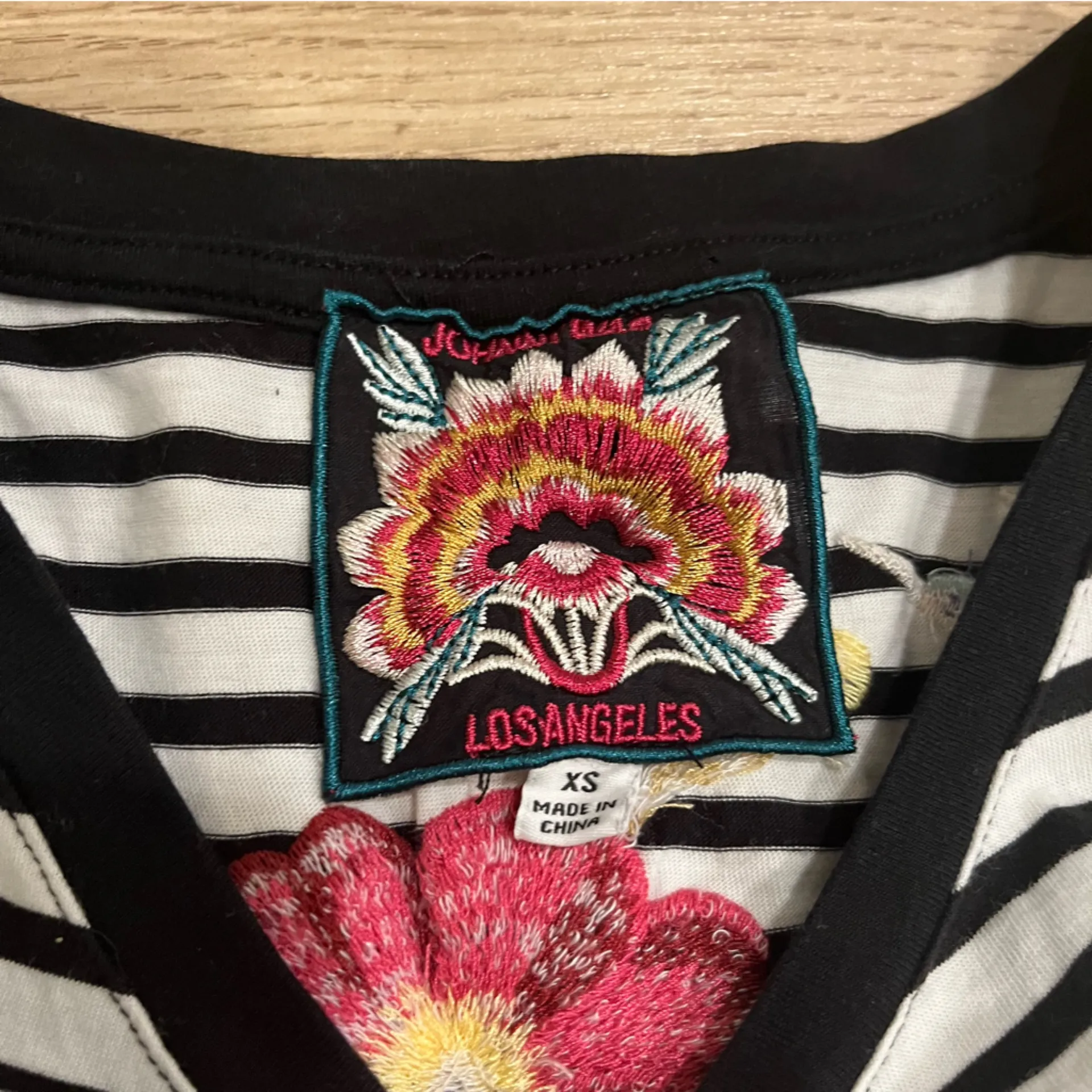 Johnny Was Osaka Relaxed Knit Dress Embroidered Midi Striped Size XS - Image 2