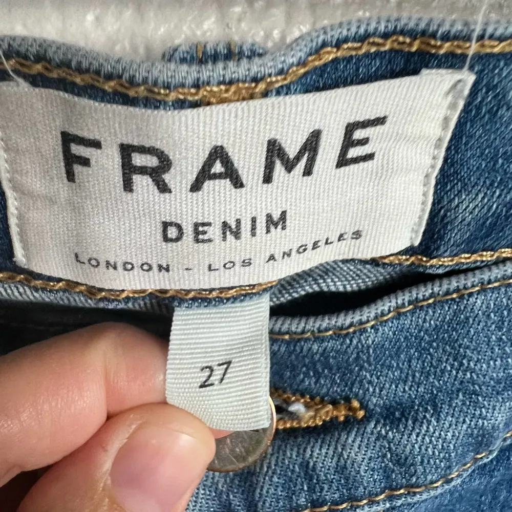 Frame Le Garcon Slouchy Skinny Mid-Rise Denim Blue Jeans Size 27 - Image 10