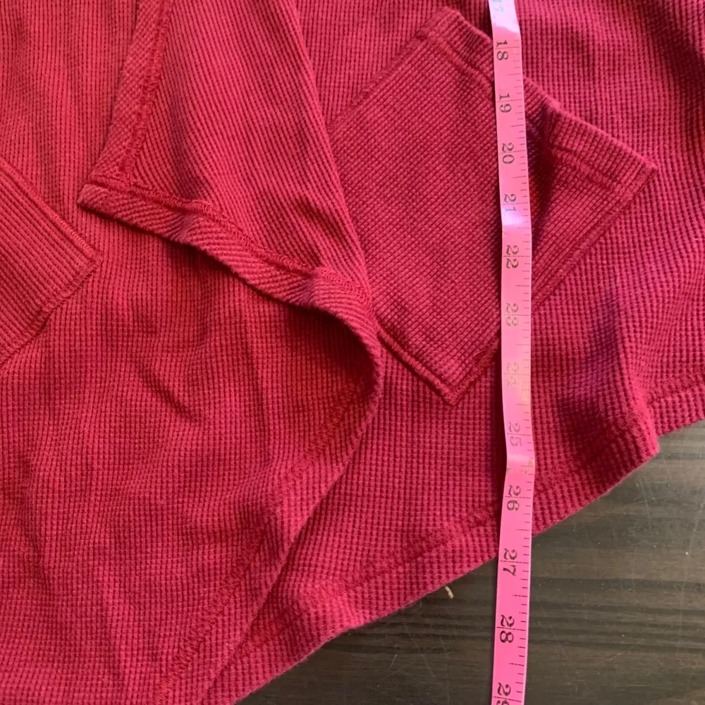 Chico's Zenergy Burgundy Waffle Knit Cardigan Hoodie 2P Open Front Pockets Artsy - Image 10