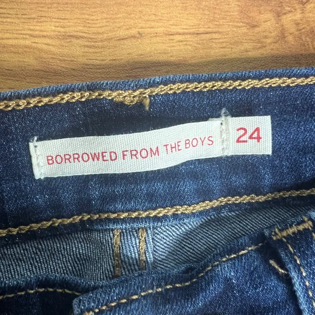 Levi's Cutoff Jean Shorts Size 24 Waist Borrowed From Theh Boys 5.5"‎ Inseam - Image 2