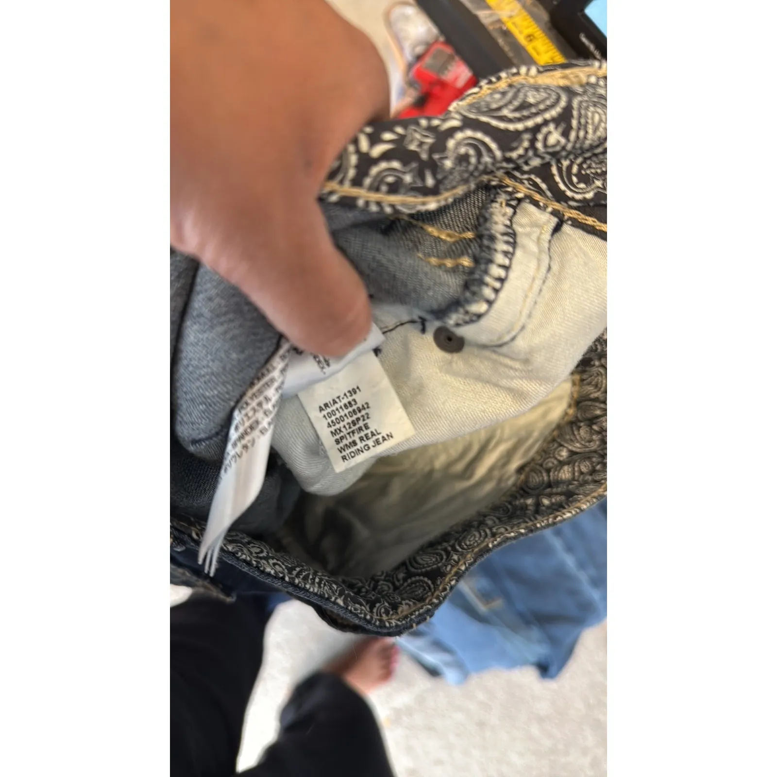 Ariat Spitfire Real Riding Jean size 28 bootcut dark wash western rodeo farm - Image 6