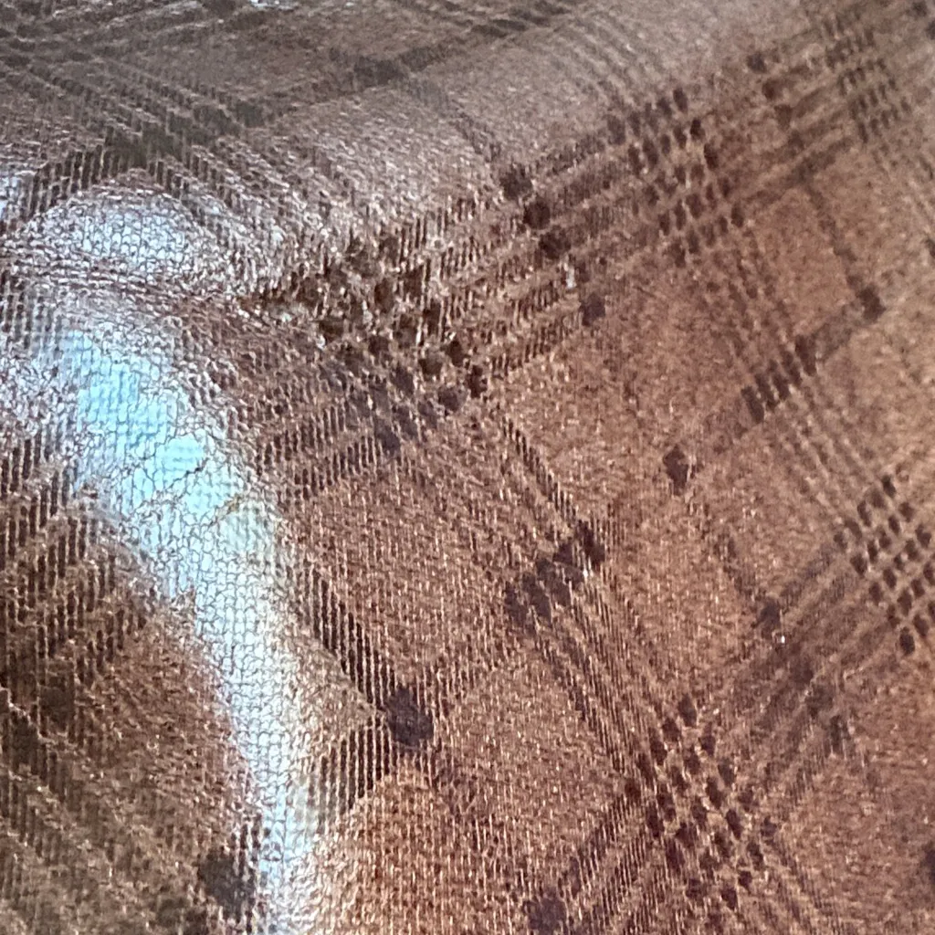 Le Lis Chocolate Plaid Faux Leather Mini Skirt - Image 2