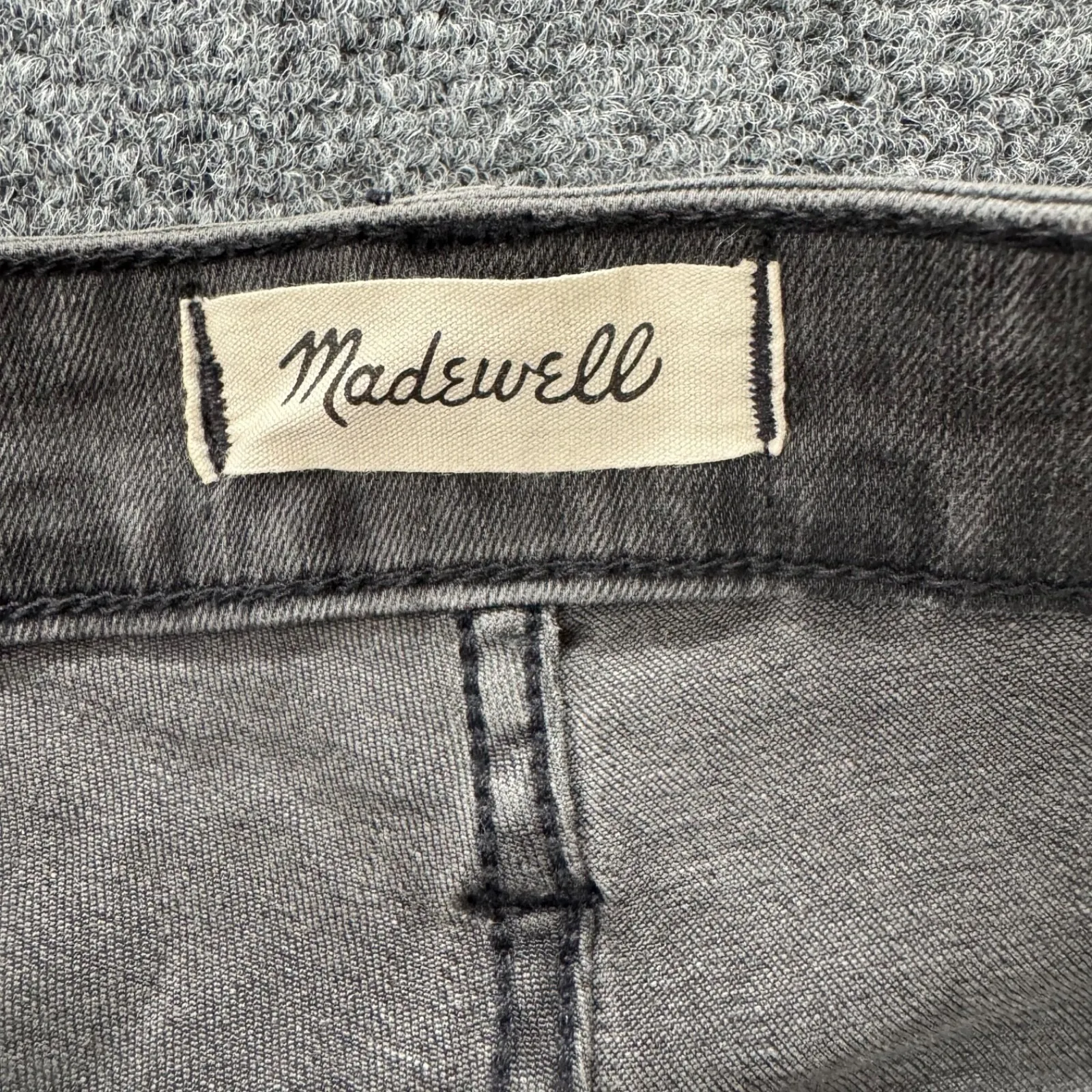 Madewell Jeans Womens Size 26 Curvy High Rise Skinny Denim Black‎ Distressed - Image 6