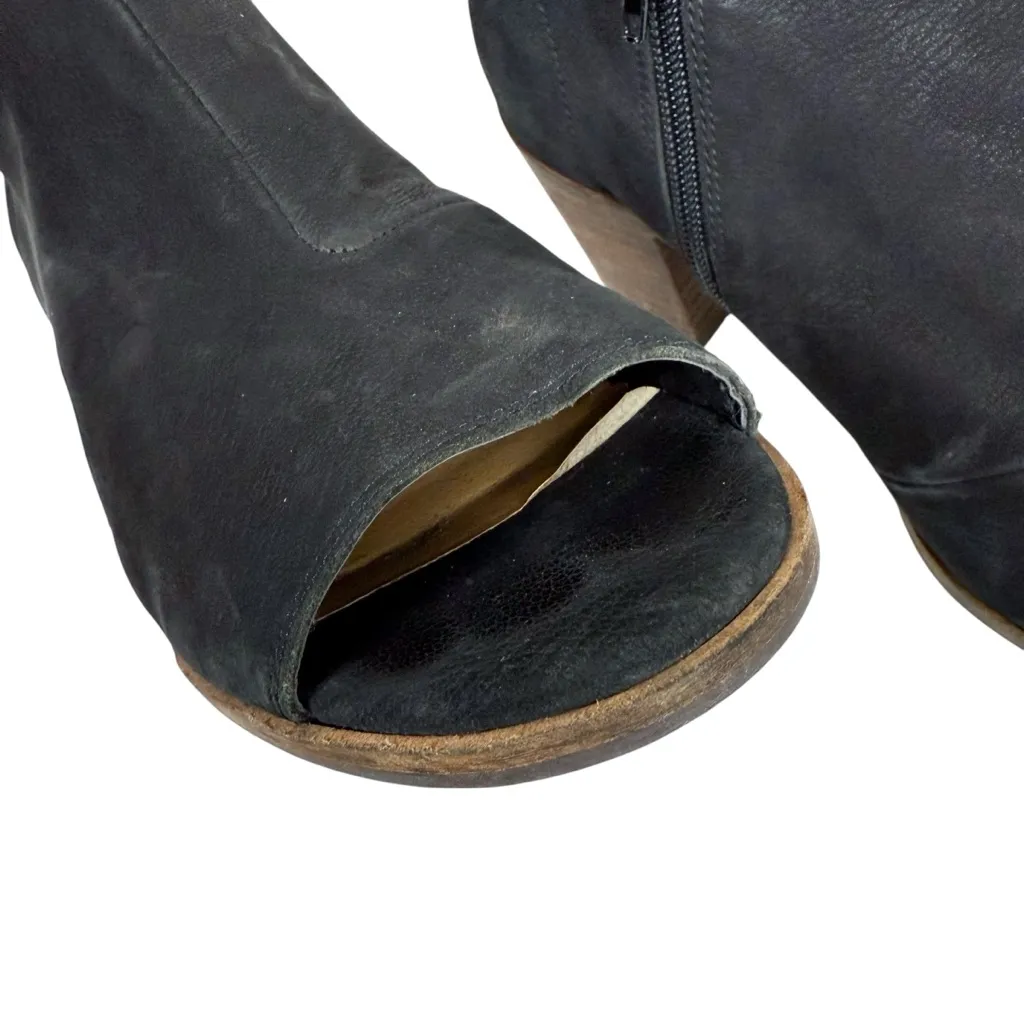 Lucky Brand Keteera Black Leather Open Toe Cut Out Ankle Bootie Boot Size 7 - Image 13