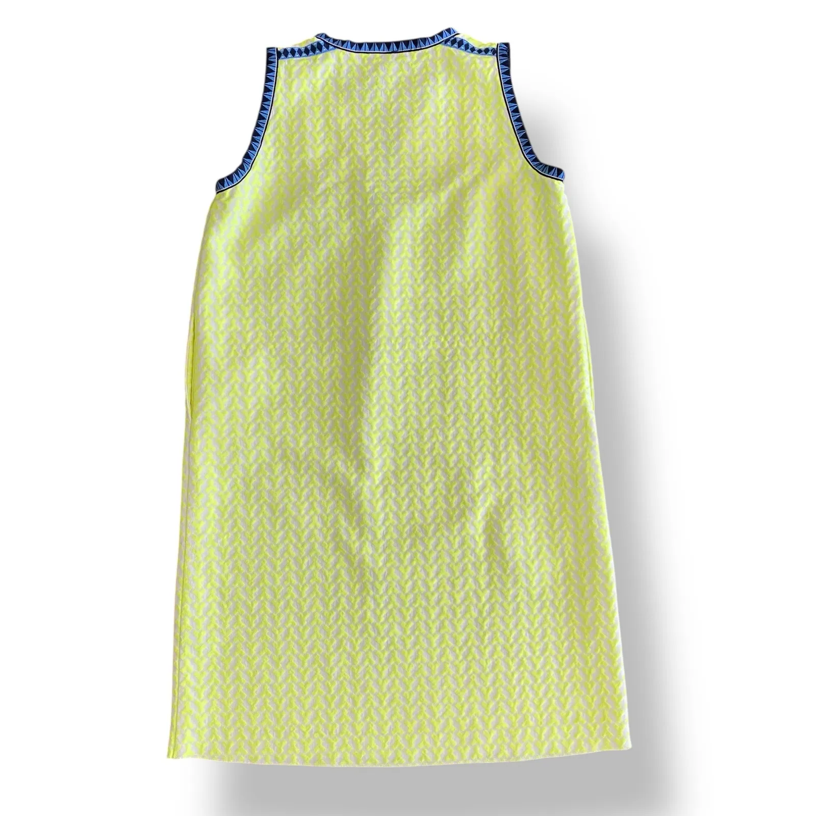 J.Crew Arrow Neon Yellow Mini‎ Dress Womens Size 2 Embroidered Retro - Image 6
