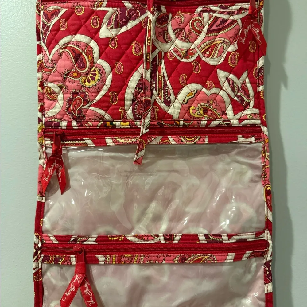 Vera Bradley Pink Floral Hanging Organizer Folding Travel Cosmetic Bag Zippers J - Image 8