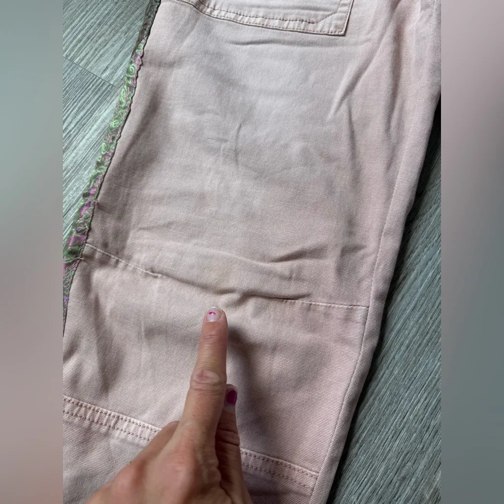 Anthropologie The Wanderer Pink Button Fly Boho Pants Patchwork Hippie Boho 26 - Image 3