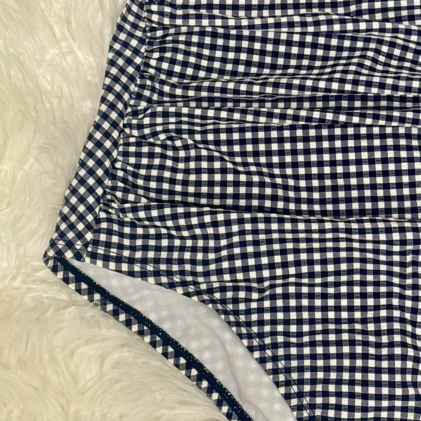 Draper James RSVP Preppy Gingham Swimsuit Ruched Halter Medium NEW WITHOUT TAGS - Image 2