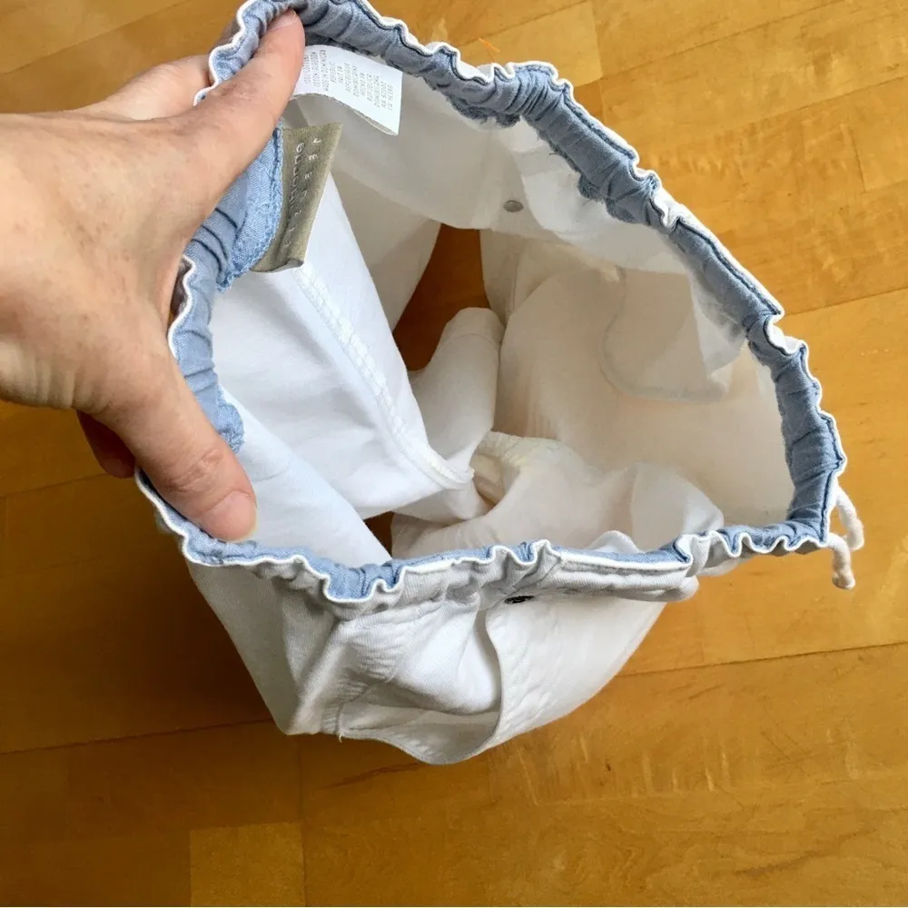 Liz Claiborne Vintage, 100% Cotton, Baggy, Denim Shorts, Off White, Size S - Image 6