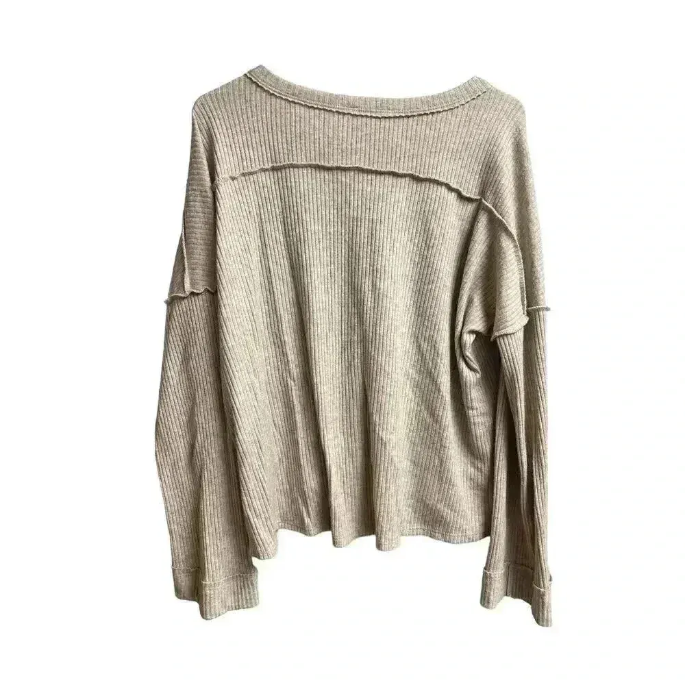 Pink Lily  Beige Oversized Pullover Top Medium - Image 8