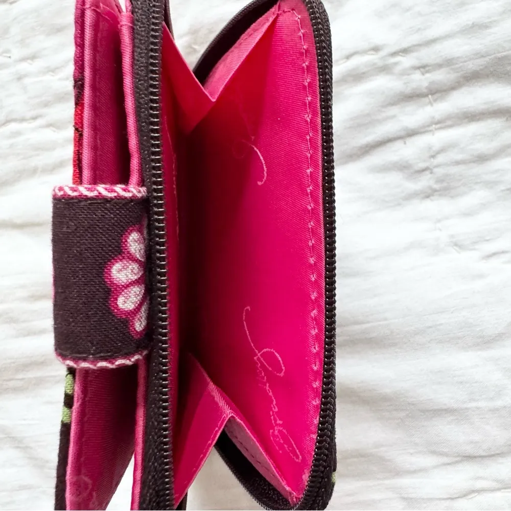 Vera Bradley Mini Zip Wallet Mod Floral Pink Retired Coin Pocket Boho New W/Tag - Image 10