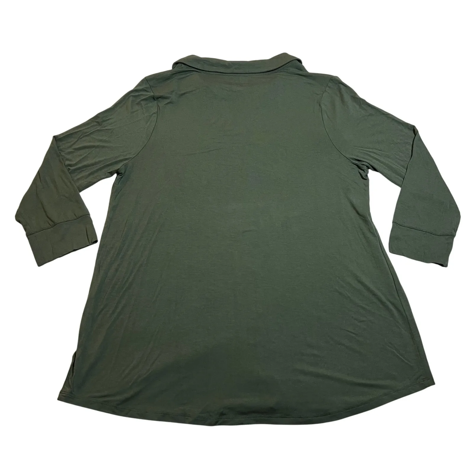 Merona Jersey Knit Button Up Tunic Shirt Size XL Minimalist Classic Casual - Image 2