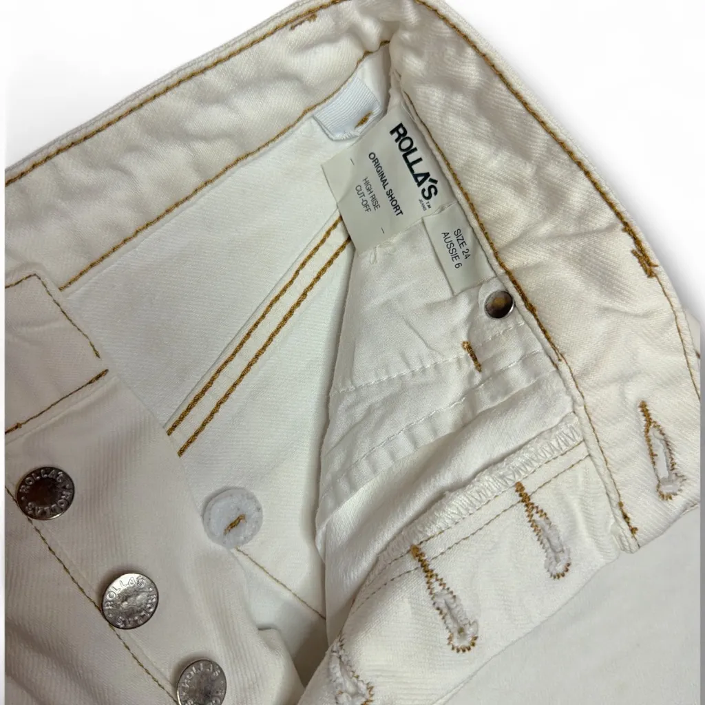 Rolla's White High Rise Jean Shorts Size 24 - Image 2