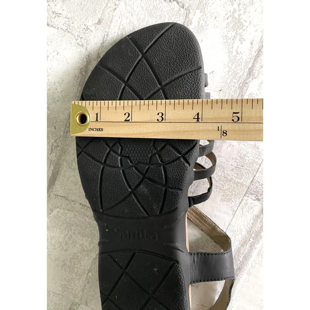 Sanita Cadence Black Leather Platform Sandals Women's Comfortable Shoe 42 (10.5) Size 11 - Image 12