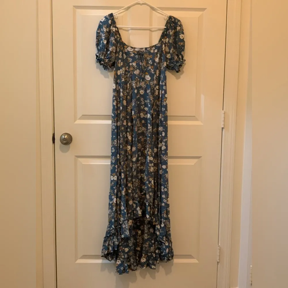 Patrons of Peace Floral Teal Maxi Dress.  Size-XS - Image 2