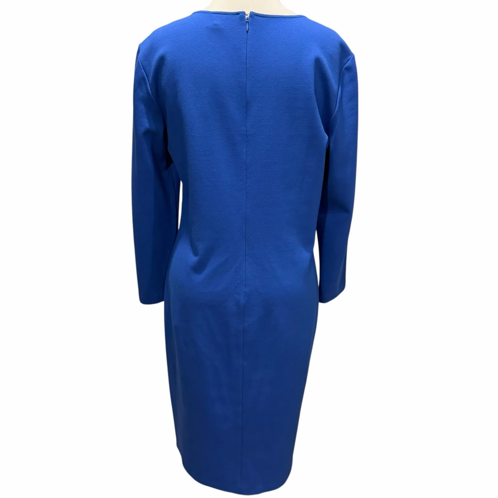 Armani Collezioni Vestito Dress 14 Blue Stretch Fitted Timeless Quiet Luxury - Image 5