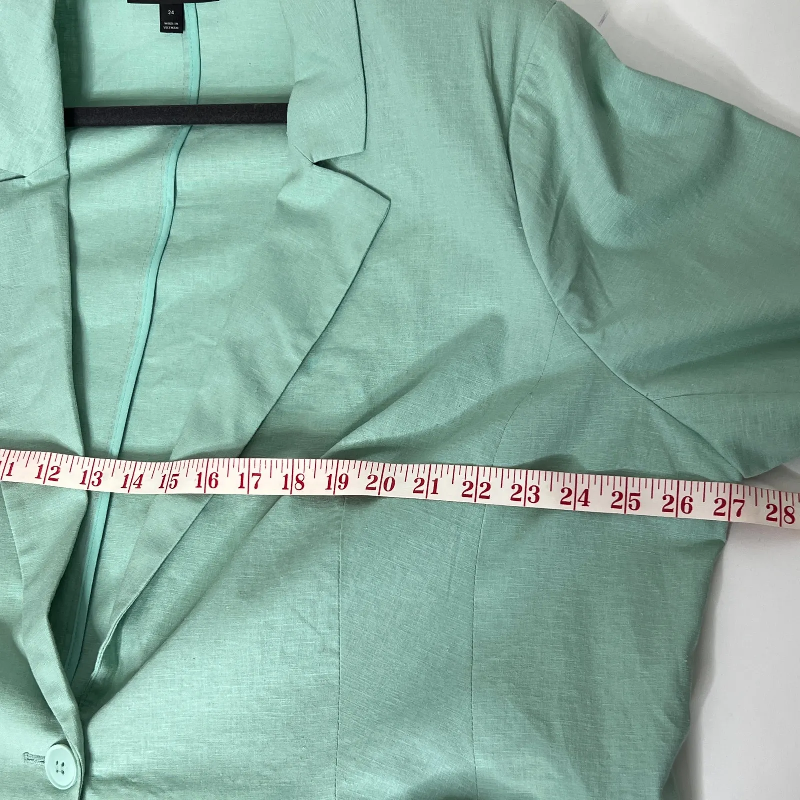 Lane Bryant Linen Blend Blazer Jacket Mint Green Plus Size 24 - Image 4