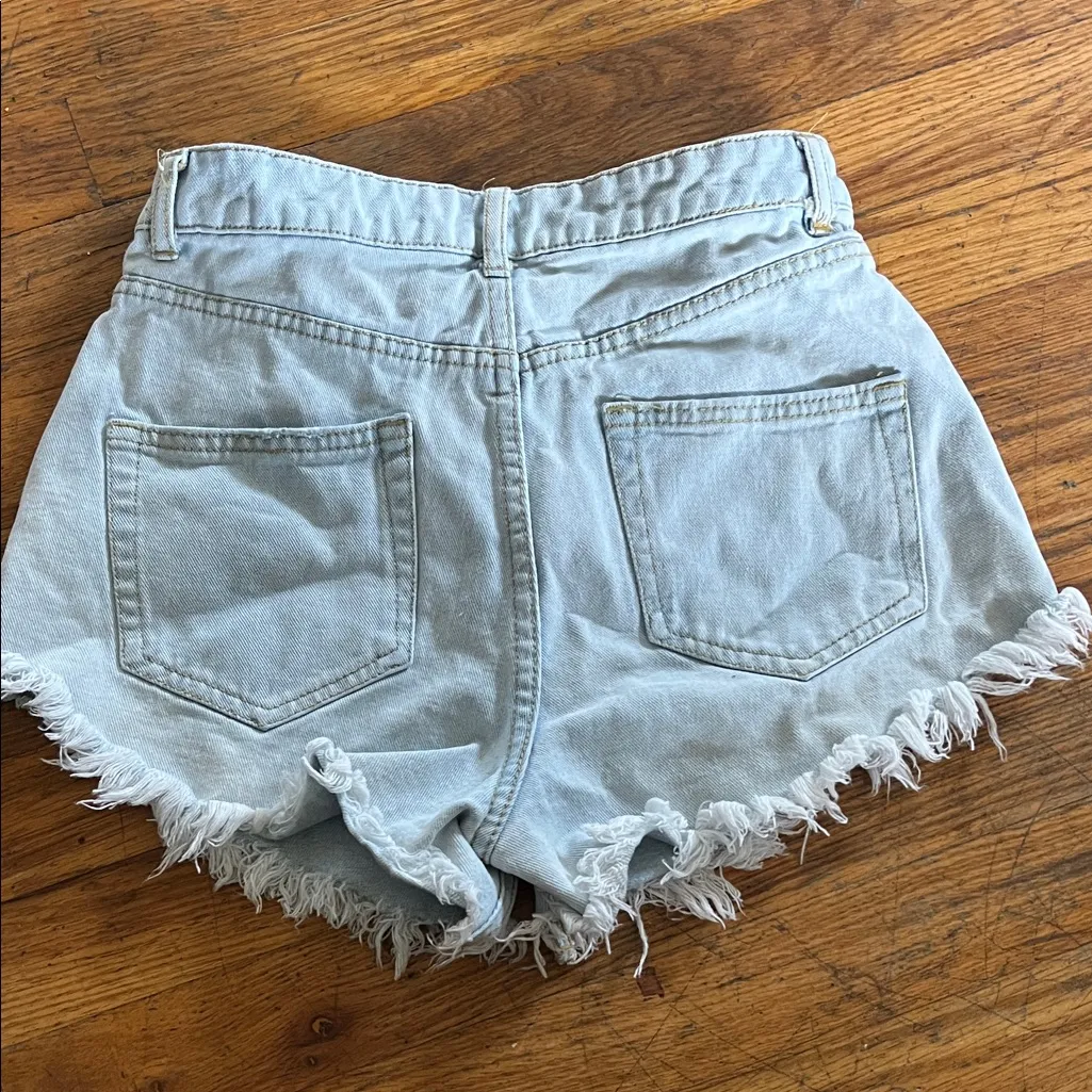 Wild Fable Light Blue Frayed Jean Shorts - Image 3