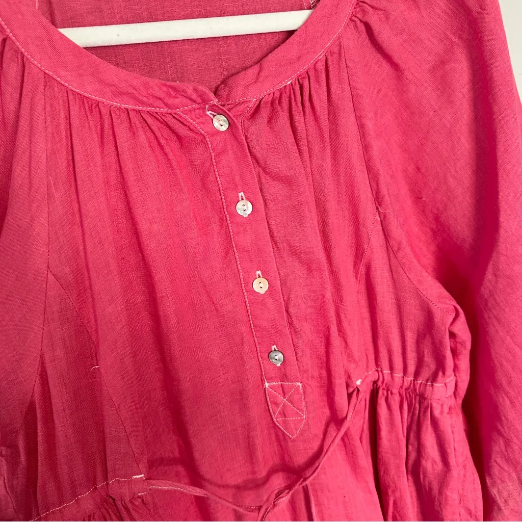 Zara ZW Collection Linen Tunic Dress Pink Small - Image 4