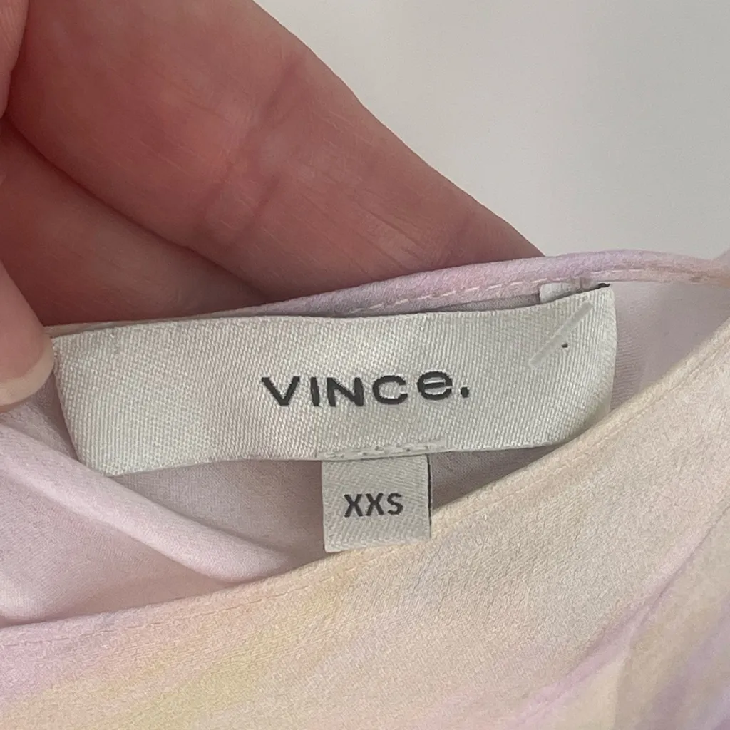 Vince Womens Camisole Rainbow Wash Pastel Satin Spaghetti Strap‎ Top Size XXS - Image 5