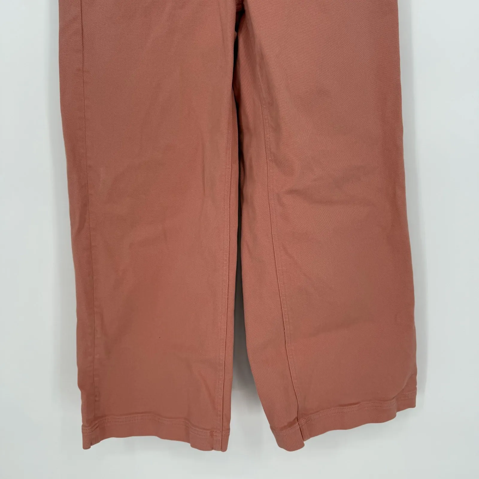 Everlane Chino Pants Pink Canvas Cotton Stretch‎ Wide Leg Outdoor Boho Womens 6 - Image 4