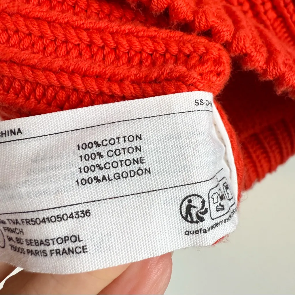 NWT FRNCH Carmele Chunky Knit Sweater Vest Sleeveless Cardigan Red Size Small - Image 9