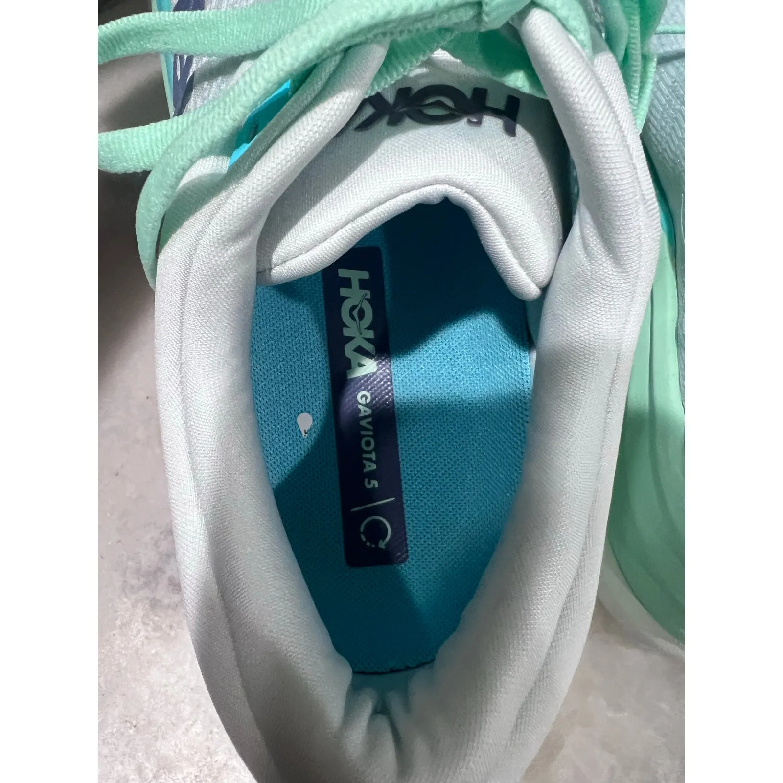 HOKA Gaviota 5 Women’s Size 12 Stability Running Shoes Blue Mint Cushioned - Image 10