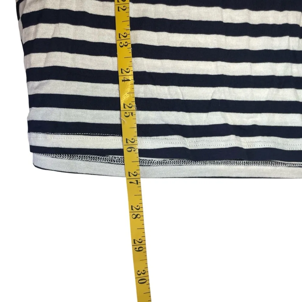 Hannah Blue White Stripe Red Boho Sleeveless Top Tassels Embroidery Large NWT - Image 9