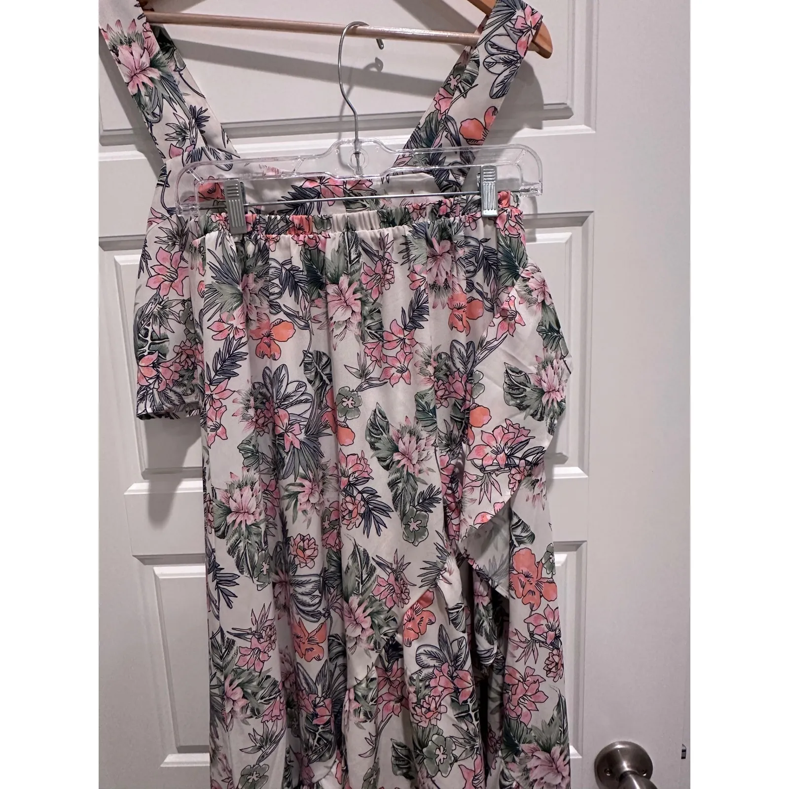 Anthropologie Alana Gunn Springbook Crop Cover Up Floral Tank Skirt Set Medium White - Image 8